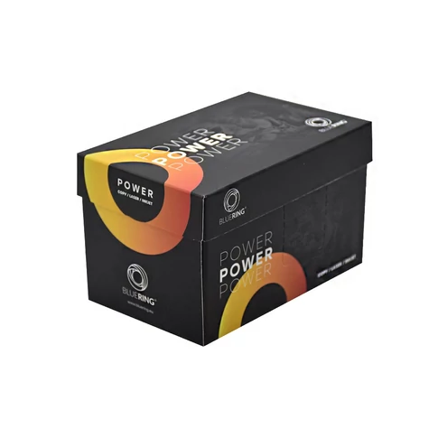 Erős kartonadagolóban elhelyezett, nagy kapacitású 680 lapos Bluering Power jegyzettömb fehér, letisztult papírral