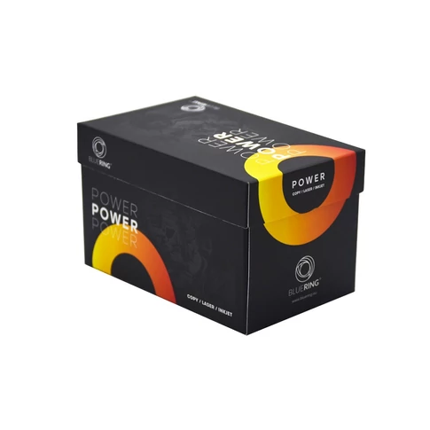 Bluering Power jegyzettömb 80 g/m² ofszet papírból, 68×108 mm méretben, karton adagolóban