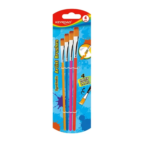 Keyroad lapos fejű ecsetkészlet 4 db vegyes testszín festéshez