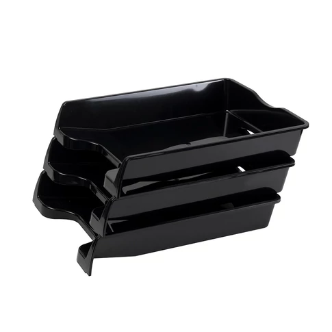 fekete Bluering műanyag irattálca 355x255x60 mm méretben