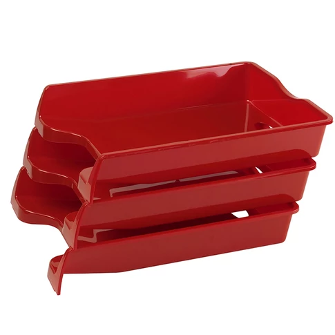 A4 dokumentumok tárolására készült piros műanyag irattálca – Bluering irodai kiegészítő