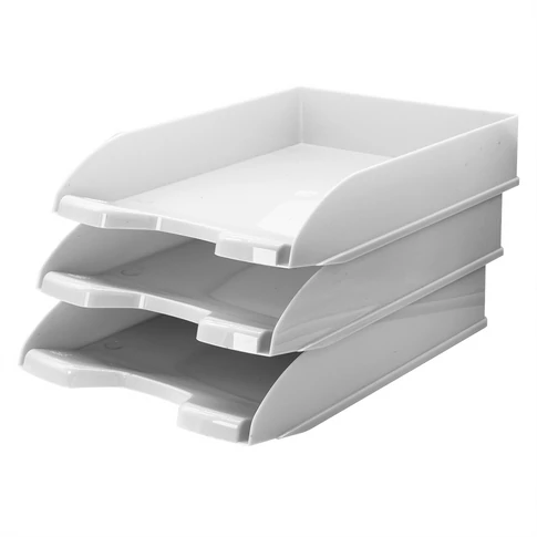 Bluering® műanyag irattálca 345 – fehér – 345×255×65 mm – asztali iratrendező tálca dokumentumokhoz