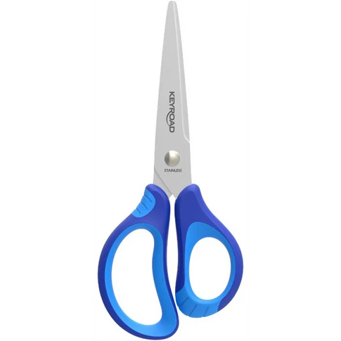 Olló 13 cm tompa fejű Keyroad Soft Grip vegyes színek