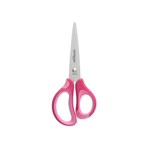 Olló 13 cm tompa fejű Keyroad Soft Grip vegyes színek