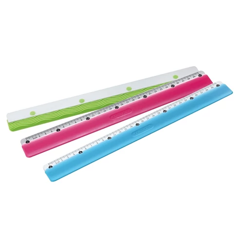 30 cm-es vonalzó fém skálával – Keyroad Colour Bar vegyes színek, precíz méréshez