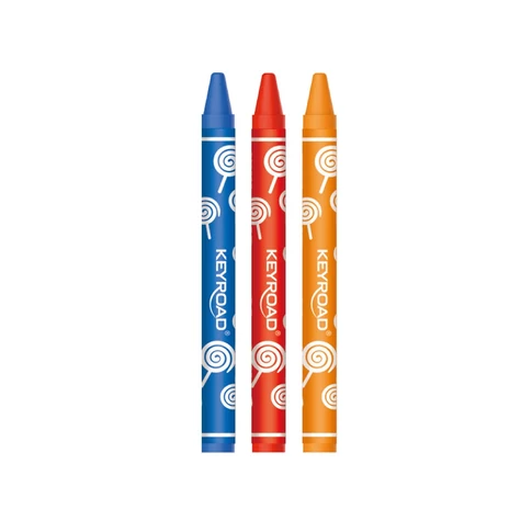 Zsírkréta készlet 8x90mm 12 db/bliszter Keyroad Wax Crayon vegyes színek