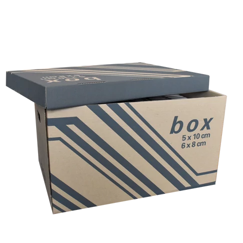 Fornax archiváló kartondoboz zárható, levehető fedéllel – 52×35×30 cm méretben, 6 db A4-es iratrendezőhöz