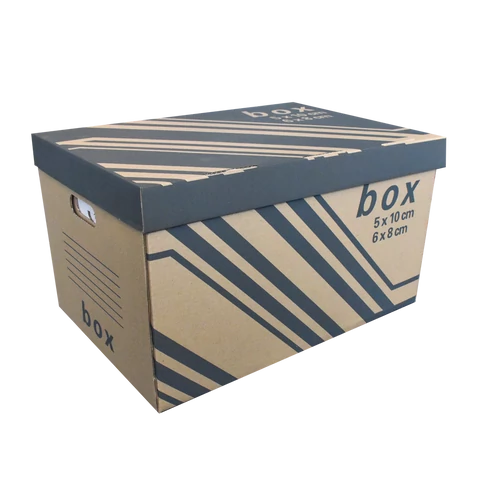 Fornax archiváló kartondoboz zárható, levehető fedéllel – 52×35×30 cm méretben, 6 db A4-es iratrendezőhöz