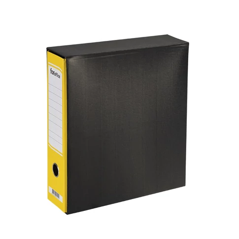 Foroffice tokos iratrendező A4 papírmérethez, strapabíró kartonborítással és 8 cm széles gerinccel, sárga színben