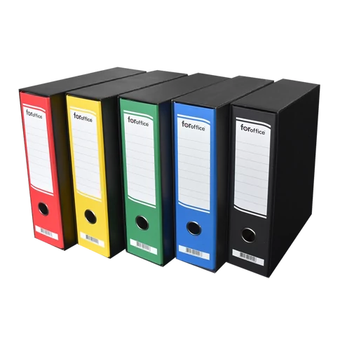 Nagy befogadóképességű sárga tokos iratrendező A4 dokumentumok archiválására, Foroffice 8 cm-es gerinccel