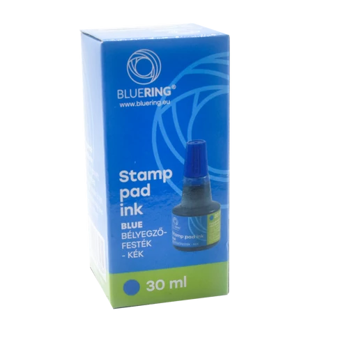 Kék színű Bluering Flower bélyegzőfesték 30 ml-es flakonban bélyegzők és bélyegzőpárnák újratöltéséhez