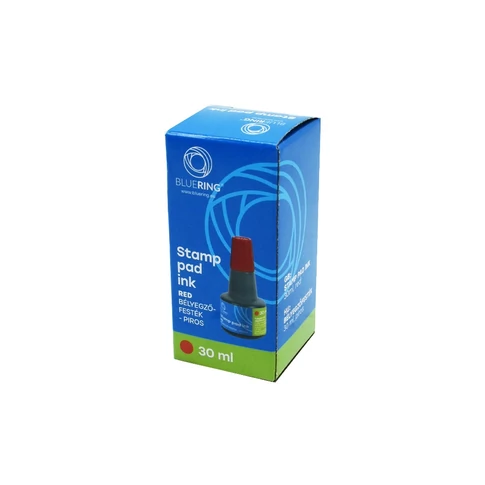 Piros bélyegzőfesték 30 ml Bluering® Flower – bélyegzőpárna festékezéséhez, tiszta és egyenletes lenyomatokhoz papíron