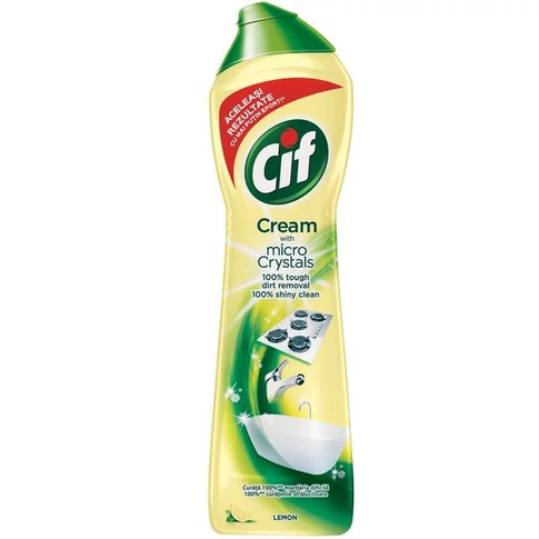 Cif Lemon súrolókrém 500 ml – krémes, finom szemcsés tisztítószer konyhai és fürdőszobai felületekre, citrom illattal