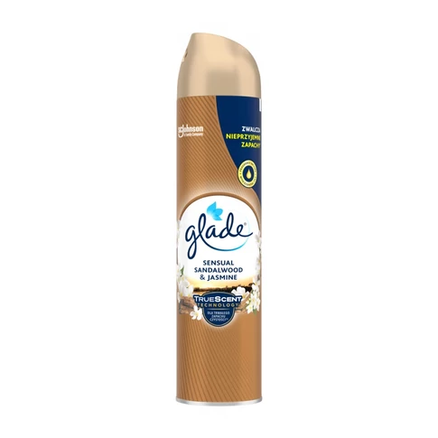 Glade® Bali Szantálfa és Jázmin légfrissítő aerosol 300 ml – szobaillatosító spray kellemes, meleg virágos-fás illathoz otthon