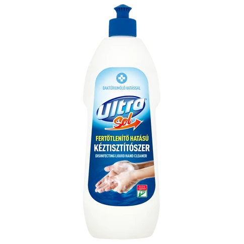 Folyékony szappan fertőtlenítő hatással, 500 ml-es Ultra Sol kézmosó higiénikus mindennapi használatra