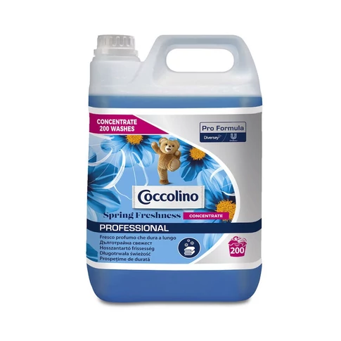 Coccolino Professional Spring Fresh öblítő koncentrátum, 5 liter, friss tavaszi illat, ipari és otthoni használatra