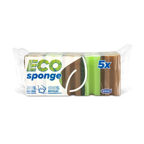 Ergonomikus, formázott Bonus B385 mosogatószivacs 5 db/csomagban, mindennapi konyhai mosogatáshoz