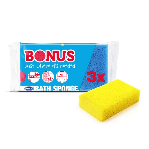 Bonus B057 fürdőszivacs szett, 3 darabos csomag puha, habos tisztálkodáshoz