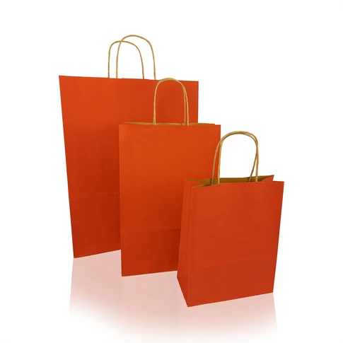 Sodrottfüles papírtáska 185x240mm 80mm talp S méret 250 db/doboz, piros