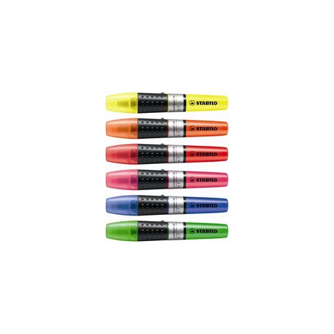 Szövegkiemelő készlet 2-5mm, vágott hegyű STABILO Luminator, 6 klf. szín