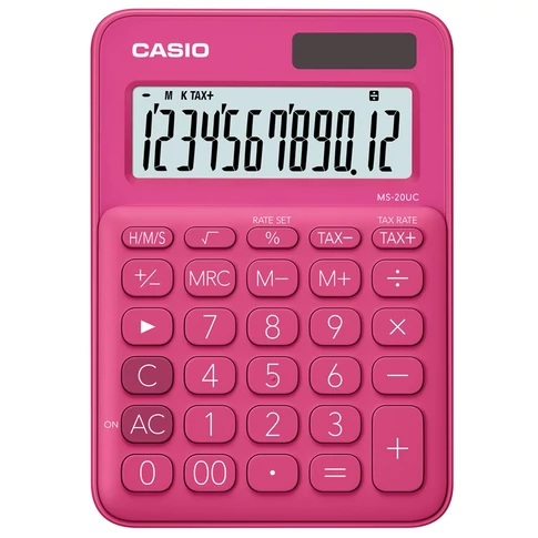 Számológép asztali 12 digit nagy kijelző Casio MS 20 UC magenta