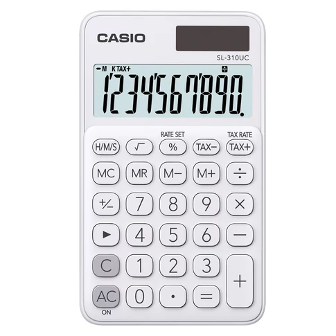 Zsebszámológép 10 digit Casio SL 310 fehér