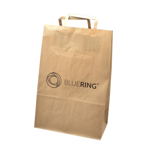 Szalagfüles papírtáska 32x15x44cm Bluering® barna