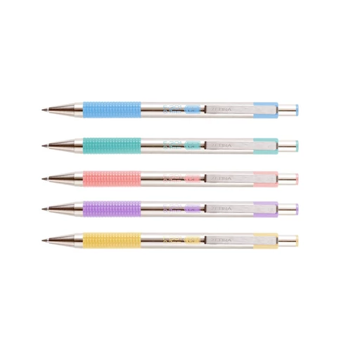 Elegáns Zebra F-301 pasztell rózsaszín tolltestű, 0,7 mm golyóstoll kék tintával