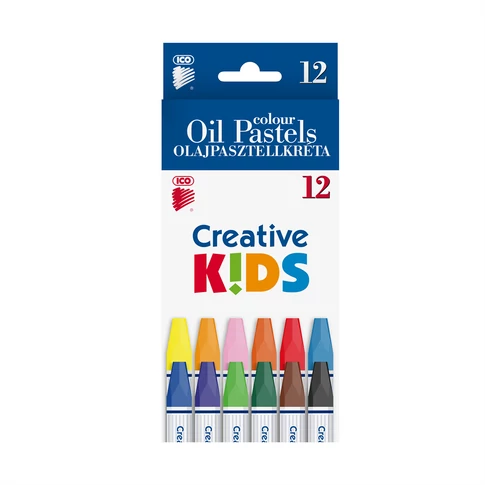 Olajpasztell kréta készlet, ICO Creative Kids 12klf. szín