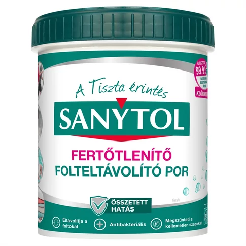 Sanytol fertőtlenítő mosószeradalék por 450 g – higiéniai fertőtlenítés ruhákhoz és textilekhez