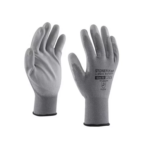 Szerelőkesztyű poliészter PU tenyérmártással L-es méret Guarder szürke