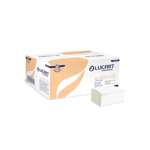 Lucart Easy Beige 1 rétegű V-hajtogatott kéztörlő, 250 lap