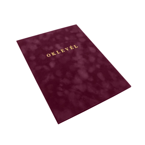 Oklevéltartó A4, prémium, arany nyomattal, Bluering® bordó