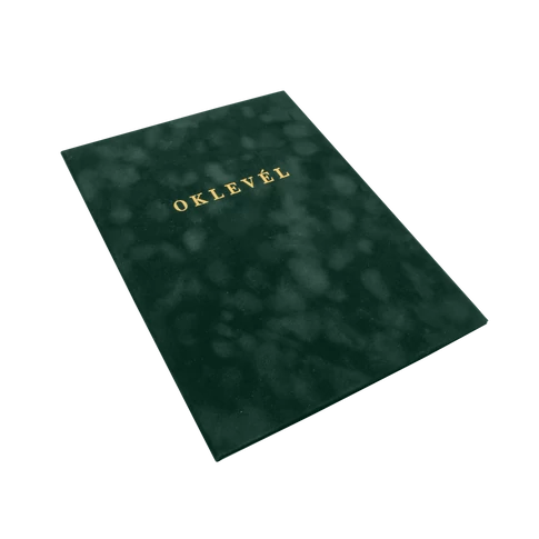 Oklevéltartó A4, prémium, arany nyomattal, Bluering® zöld