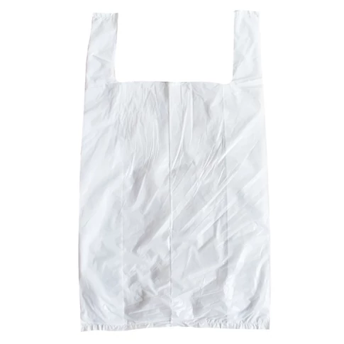Fehér ingvállas táska 280×500 mm – 500 db/csomag, műanyag szatyor csomagoláshoz és bevásárláshoz