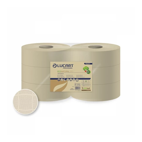 Toalettpapír 2 rétegű közületi átmérő: 23 cm 6 tekercs/karton 23 J EcoNaturalLucart_812277 havanna barna