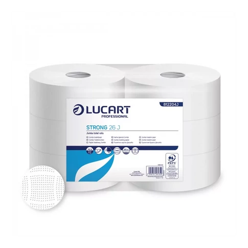 Toalettpapír 2 rétegű közületi átmérő: 26 cm 6 tekercs/csomag Strong 26 J Lucart _812204J hófehér