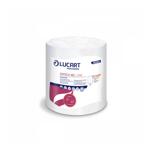 Kéztörlő 1 rétegű tekercses egyesével csomagolt 4 tekercs/karton Airtech 180 L-One Lucart_852402 hófehér