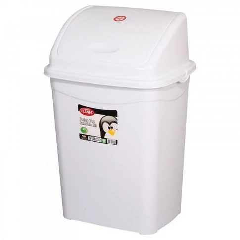 Szemeteskuka billenő fedéllel műanyag 50 literes fehér UP122-001