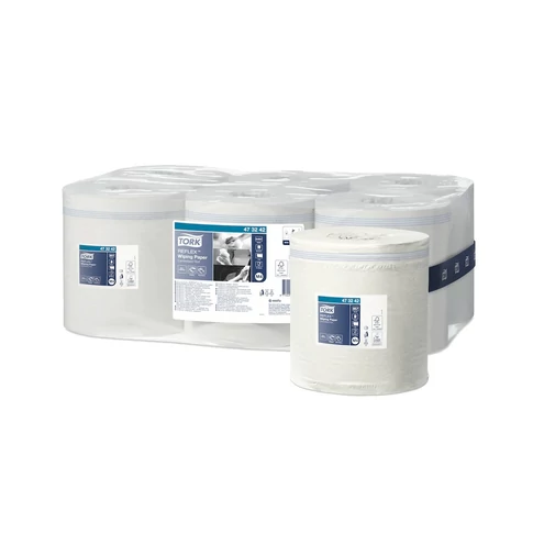 Kéztörlő 1 rétegű tekercses átmérő: 19,5 cm 857 lap/300 m/tekercs 6 tekercs/karton Reflex midi M4 Tork_473242 fehér