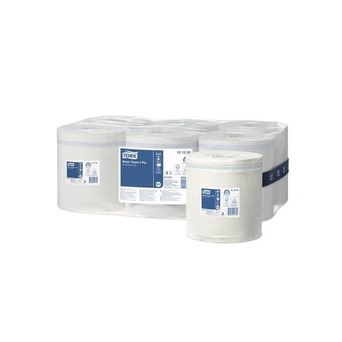 Kéztörlő 2 rétegű tekercses átmérő: 16,2 cm 121,5 m/tekercs 6 tekercs/karton M2 Universal Tork_121208 fehér