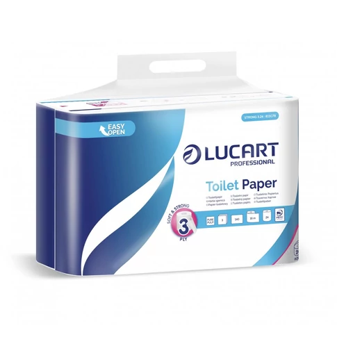 Lucart Strong 3.24 toalettpapír, 3 rétegű, hófehér, 140 lapos tekercs, 24 db-os kiszerelés