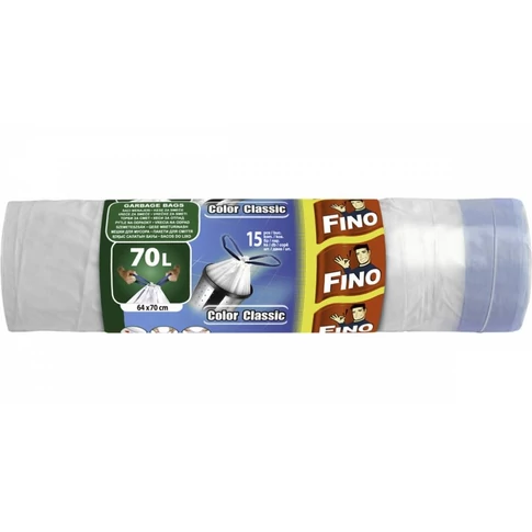 Fino natúr zárószalagos szemeteszsák 70 liter, 64×70 cm, 15 darab/tekercs