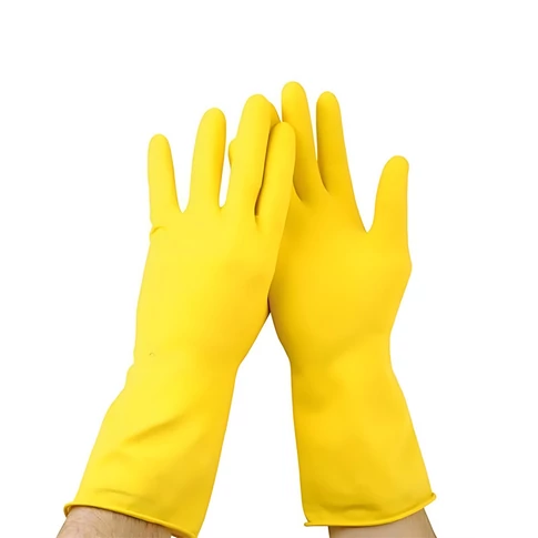 Safety First sárga háztartási gumikesztyű S méret takarításhoz