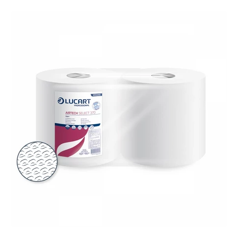 Ipari törlő 1 rétegű átmérő: 28 cm hófehér 370 lap/tekercs 2 tekercs/karton Texicell Power 370 - 65 Gsm Lucart_851255