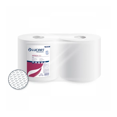 Ipari törlő 1 rétegű átmérő: 21 cm hófehér 400 lap/tekercs 2 tekercs/karton Texicell Power 400 - 50 Gsm Lucart