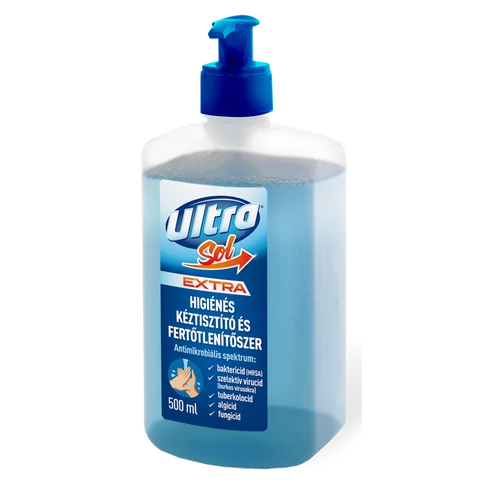 Folyékony szappan pumpás 500 ml fertőtlenítő hatással Ultra Sol Extra