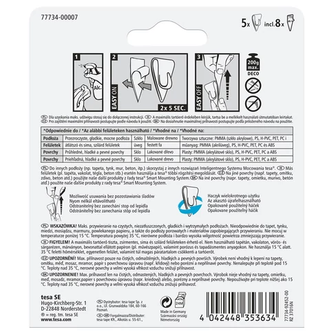 Átlátszó falra ragasztható akasztó 0,2 kg teherbírású