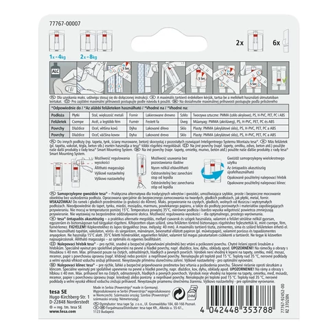 Akasztószög öntapadós, állítható sima felületekhez 4 kg teherbírás 2 darab/bliszter Tesa Powerstrips