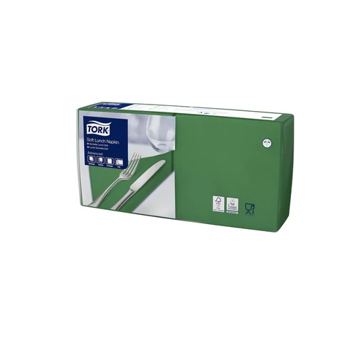 Szalvéta 3 rétegű 1/4 hajtás lapméret: 32,8 x 32,5 cm 150 lap/csomag Sötétzöld Tork_477413
